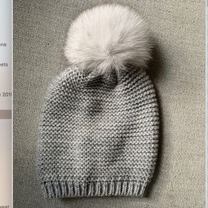 Kyi Kyi Wool Beanie with Fox Fur Pom and Tie
